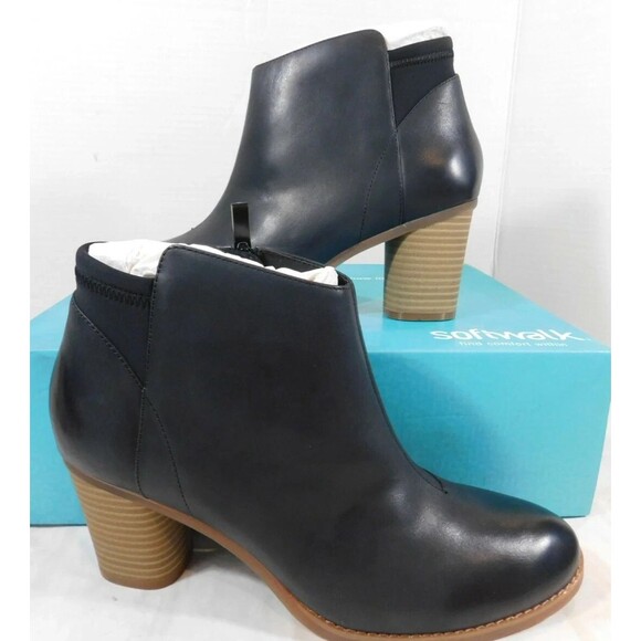 NEW SoftWalk Kora Inside Zip Bootie Ankle Boots sz 10 M Black - Picture 1 of 6